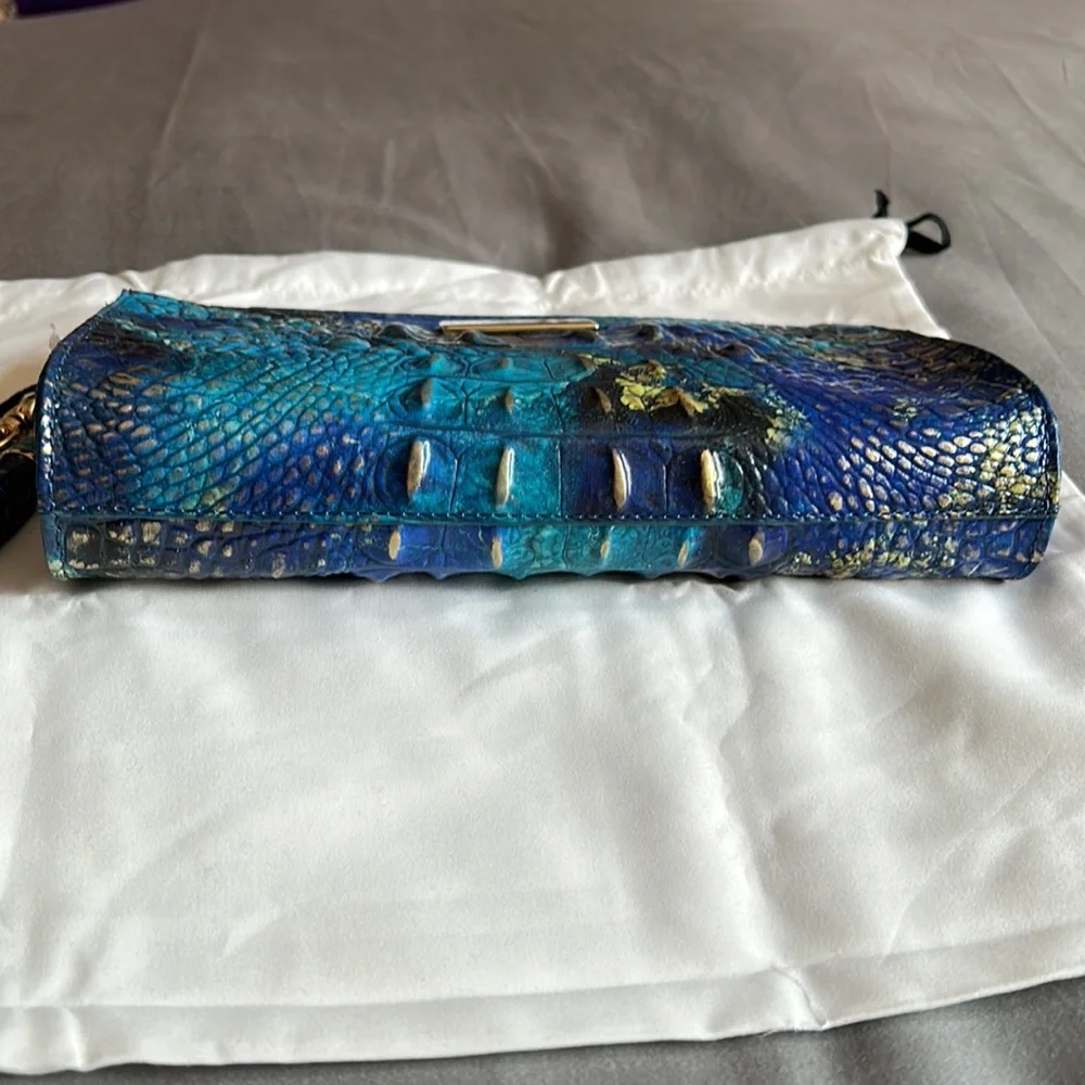 Brahmin Millie Wristlet Phthalo/Blue Leather - Picture 5 of 6